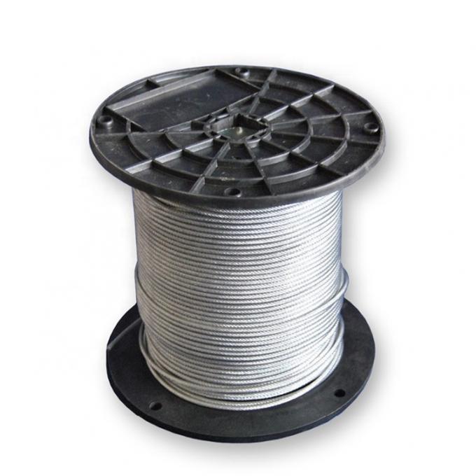 Close-up view of 7Ã7 wire rope structure